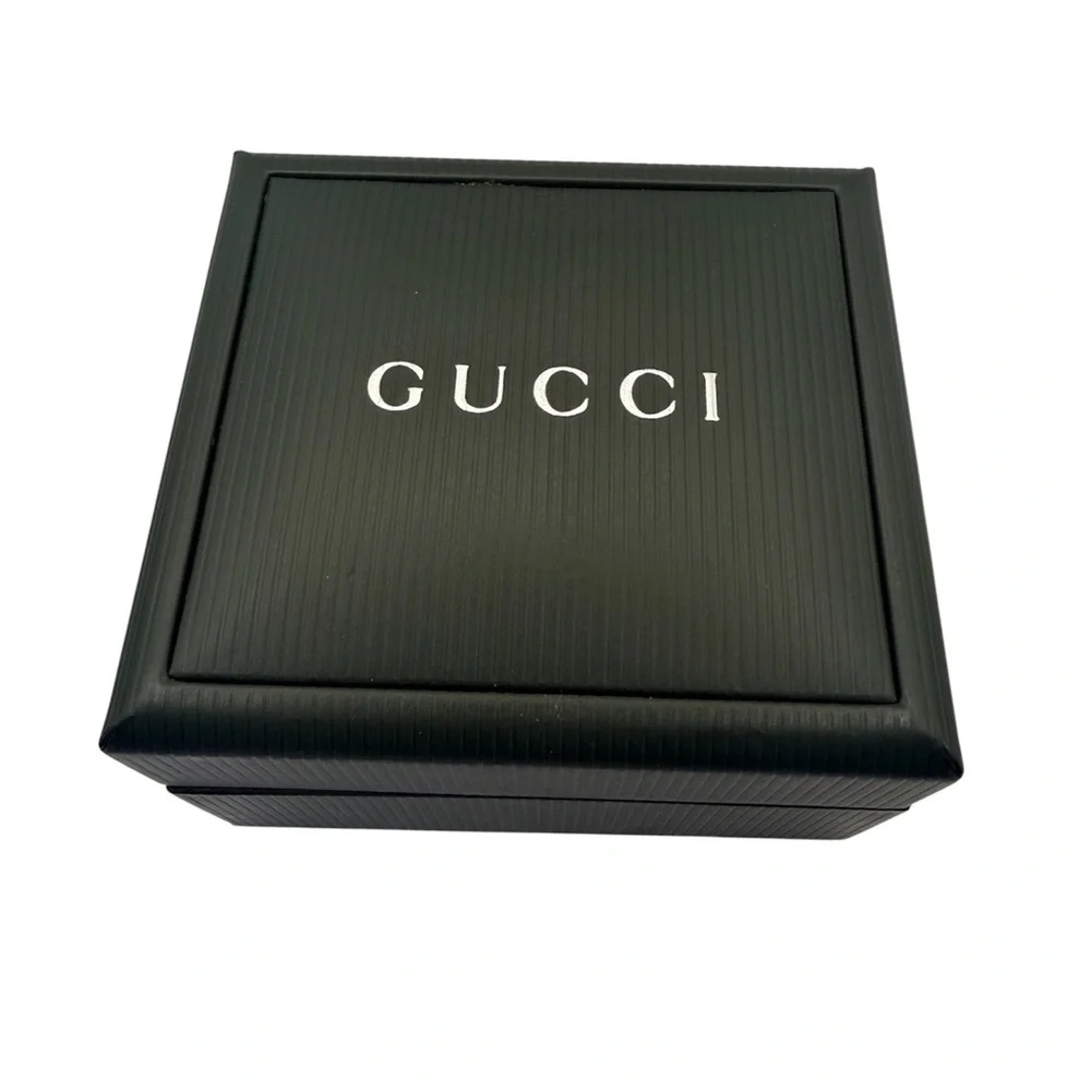 Gucci 7800L Vintage Ladies Black Leather Bangle Cuff Watch - Swiss Made